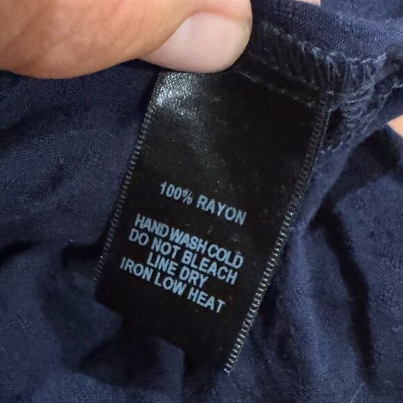 NEW Lulus Navy Blue Tie Back Peplum Tank Top Women’s Small - Picture 5 of 5